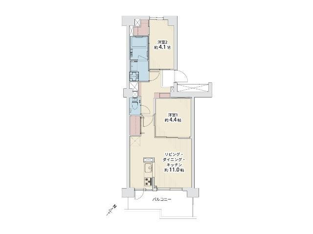 あべのC1コーポの間取り図