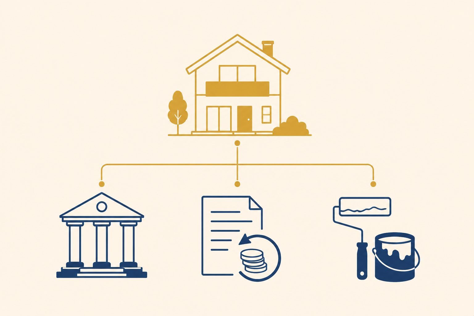 住宅ローン・控除・改修費用の3つを合わせて資金計画を考えることを示した図
