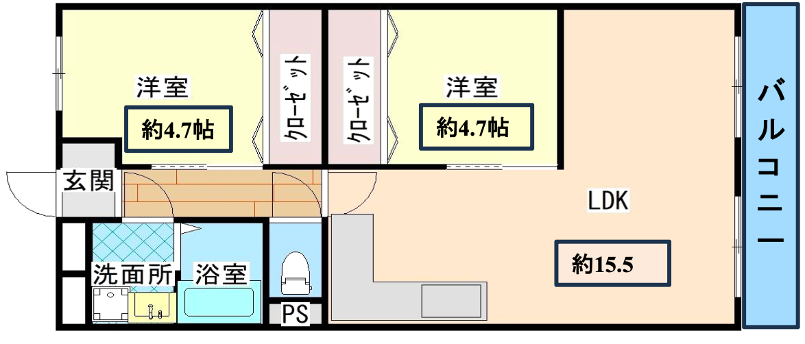 朝日プラザ花園の間取り図