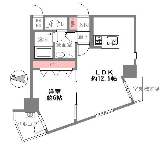 朝日プラザ北畠西の間取り図
