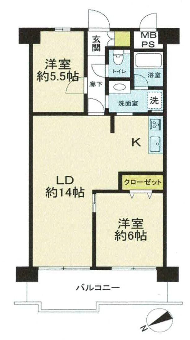 朝日プラザ南堀江 A棟の間取り図