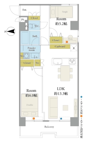 朝日プラザ心斎橋北の間取り図