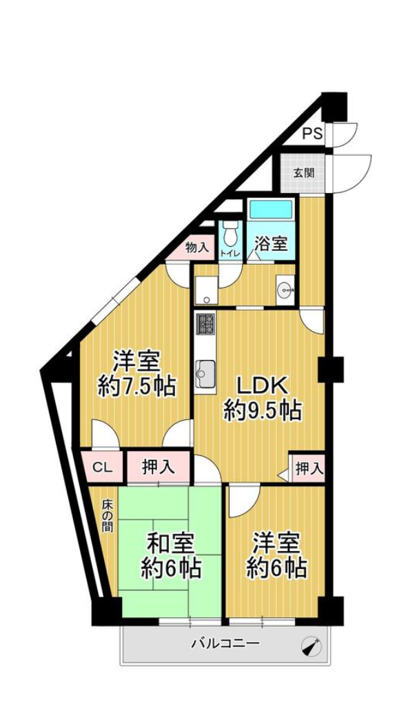 淡路第2ダイヤモンドハイムの間取り図