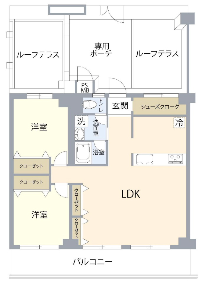 淡路パークハイツ2番館の間取り図