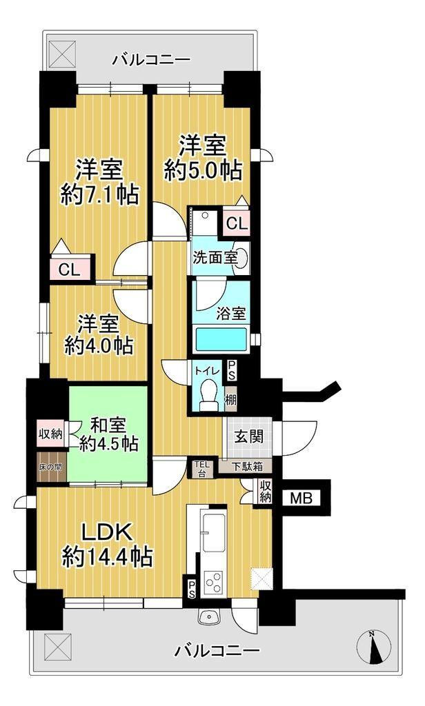 セレッソコート阿倍野の間取り図