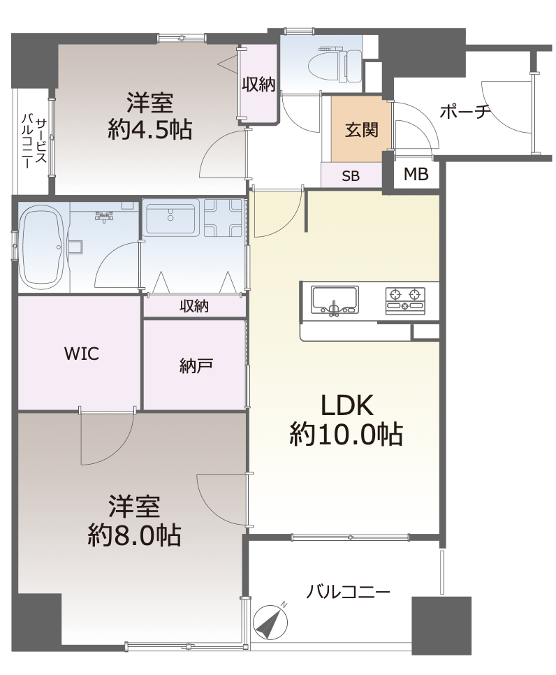 セレッソコート中之島南の間取り図