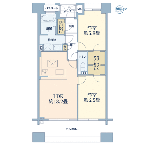 シティハウス上本町の間取り図