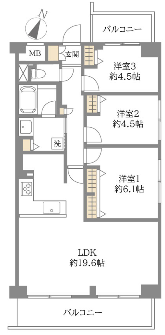 クローバーハイツ江戸堀の間取り図