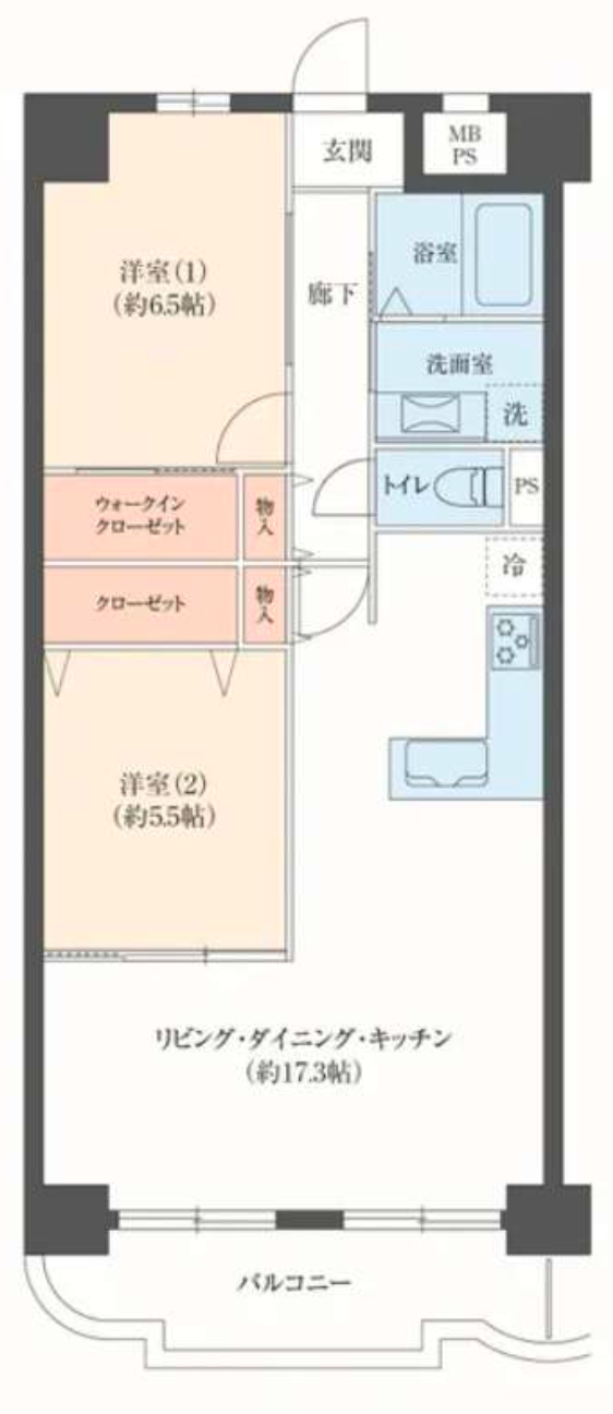 コープ野村梅田A棟の間取り図