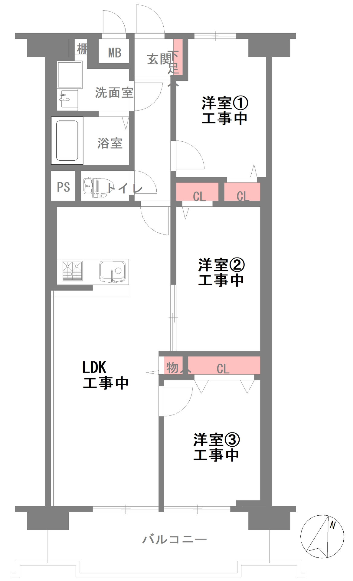 コスモハイツ新大阪の間取り図
