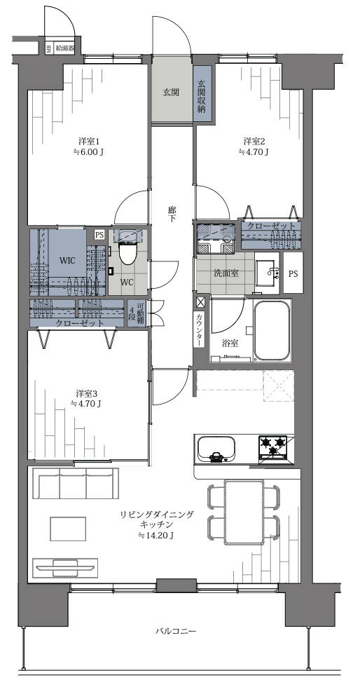 ディオレ阿倍野筋の間取り図