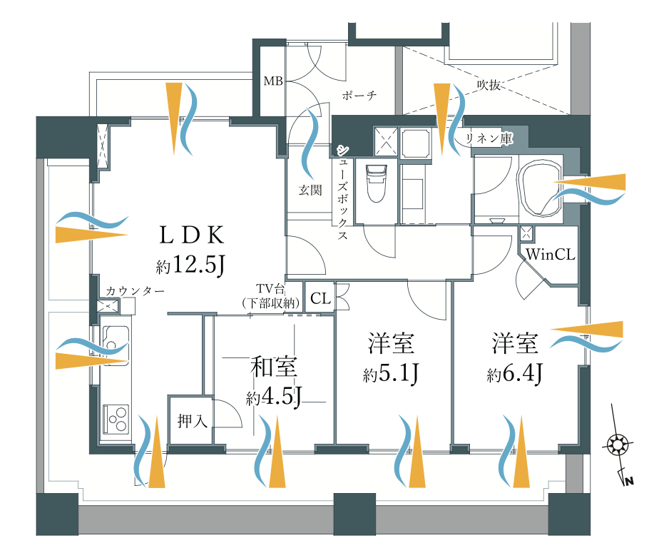 エルシア東加賀屋の間取り図