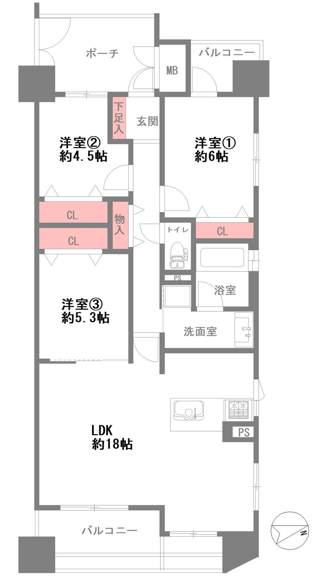 エスリード阿波座の間取り図