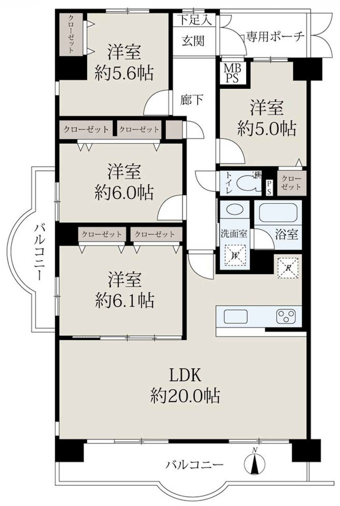 ファミールハイツ城東A棟の間取り図