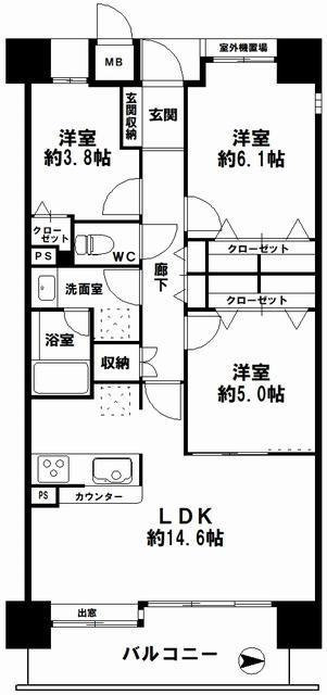 ファミール北堀江の間取り図