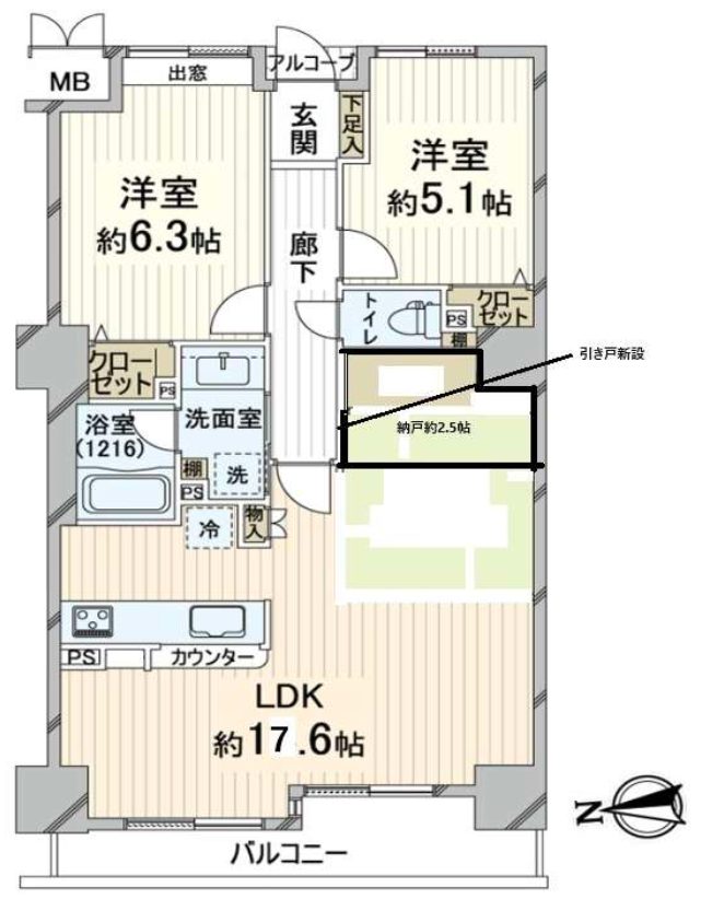ファミールKOUZTOWERの間取り図