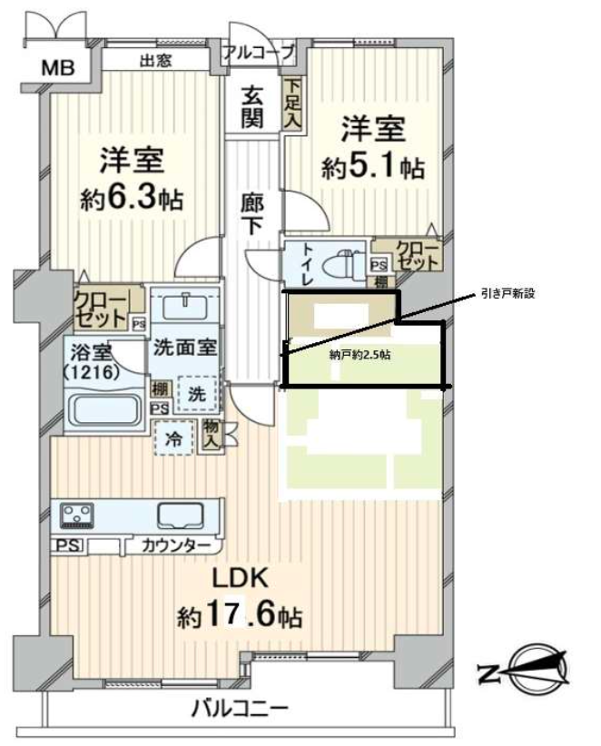 ファミールKOUZTOWERの間取り図