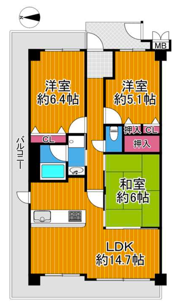 フェルティ・パーク平野ウエストコートの間取り図