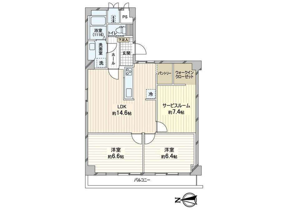 フルーレゾン田辺本町の間取り図