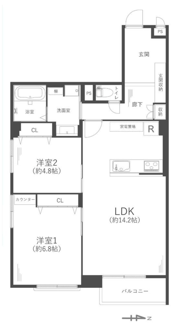 フジハイム谷町の間取り図