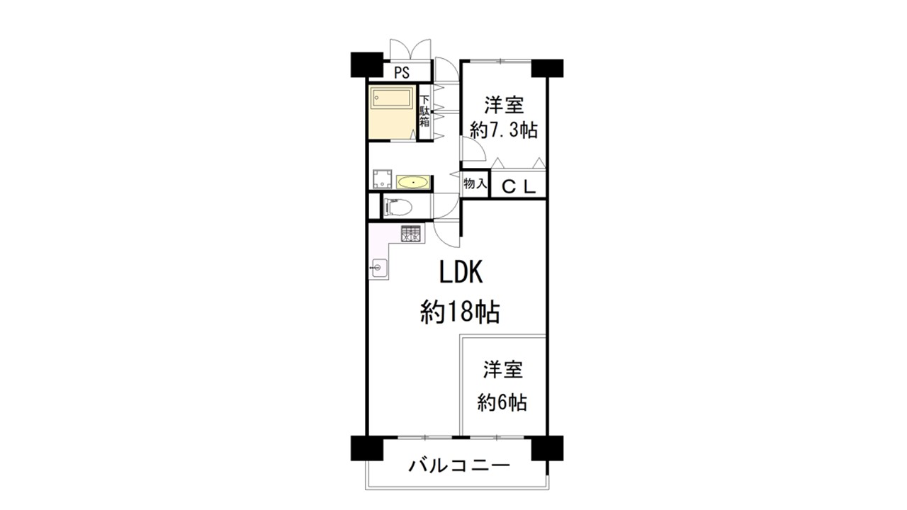 近鉄南港ガーデンハイツ24号棟の間取り図