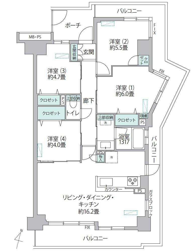 グランドール北大阪の間取り図