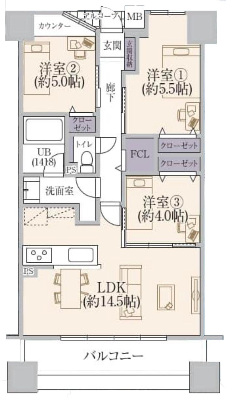 ハーティス城東の間取り図