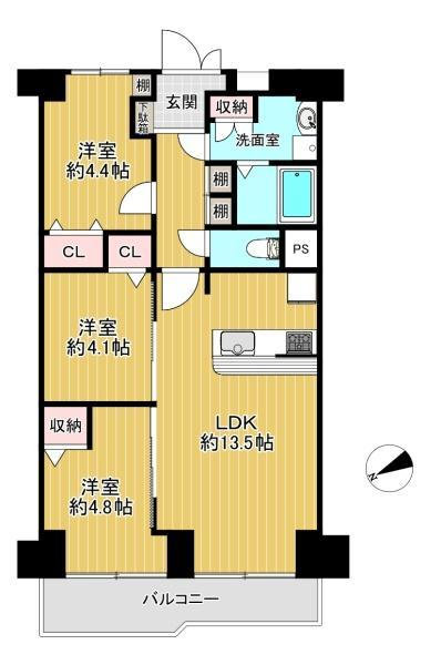 今里グリーンハイツの間取り図