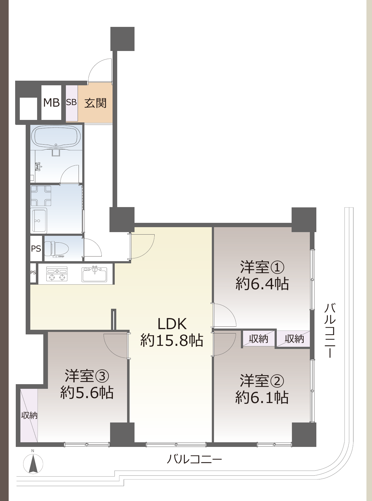 キングマンション心斎橋東の間取り図