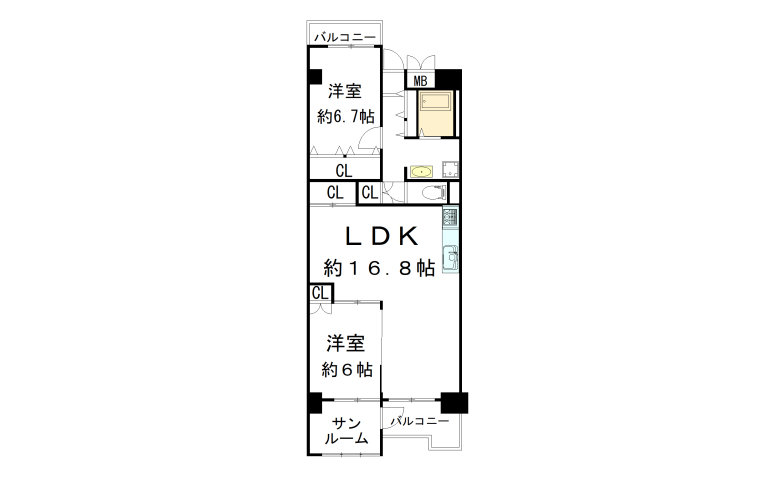 近鉄南港ガーデンハイツ24号棟の間取り図