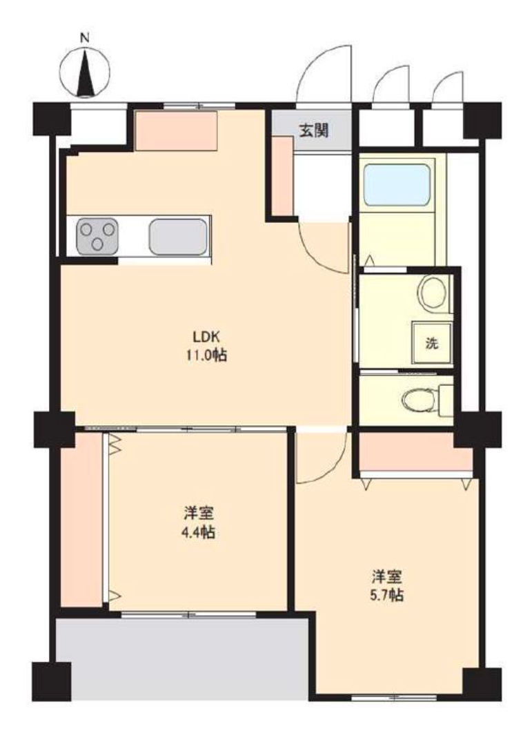 京橋第一コーポの間取り図