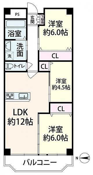 ローレルハイツ北天満2号棟の間取り図