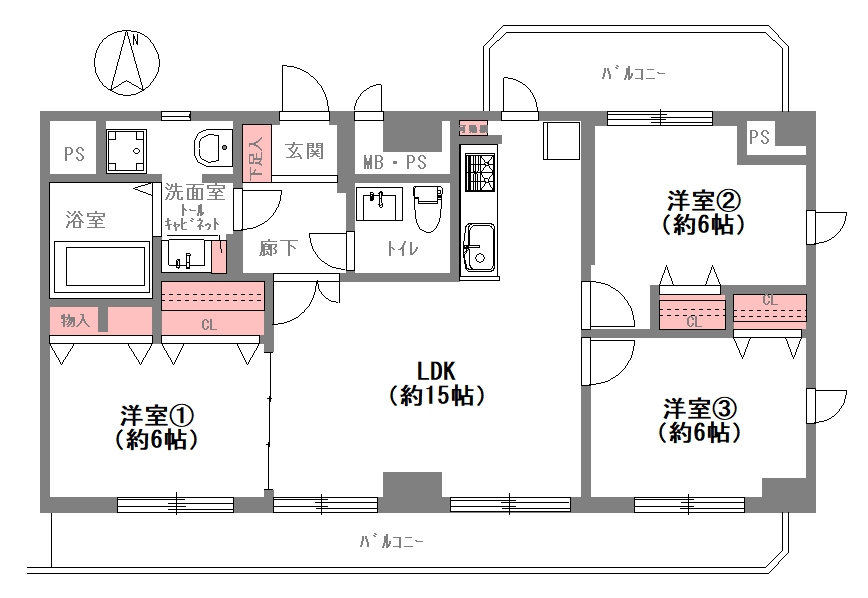 ライオンズマンション日本橋の間取り図