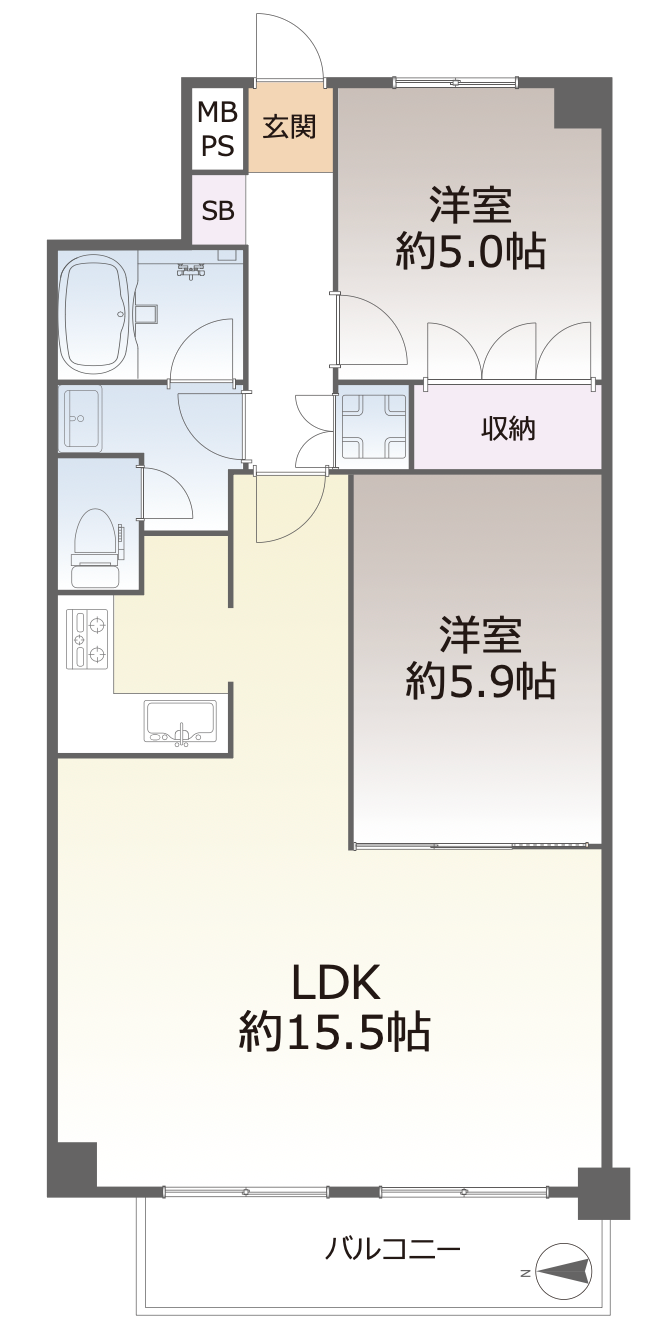 ライオンズマンション四ツ橋の間取り図