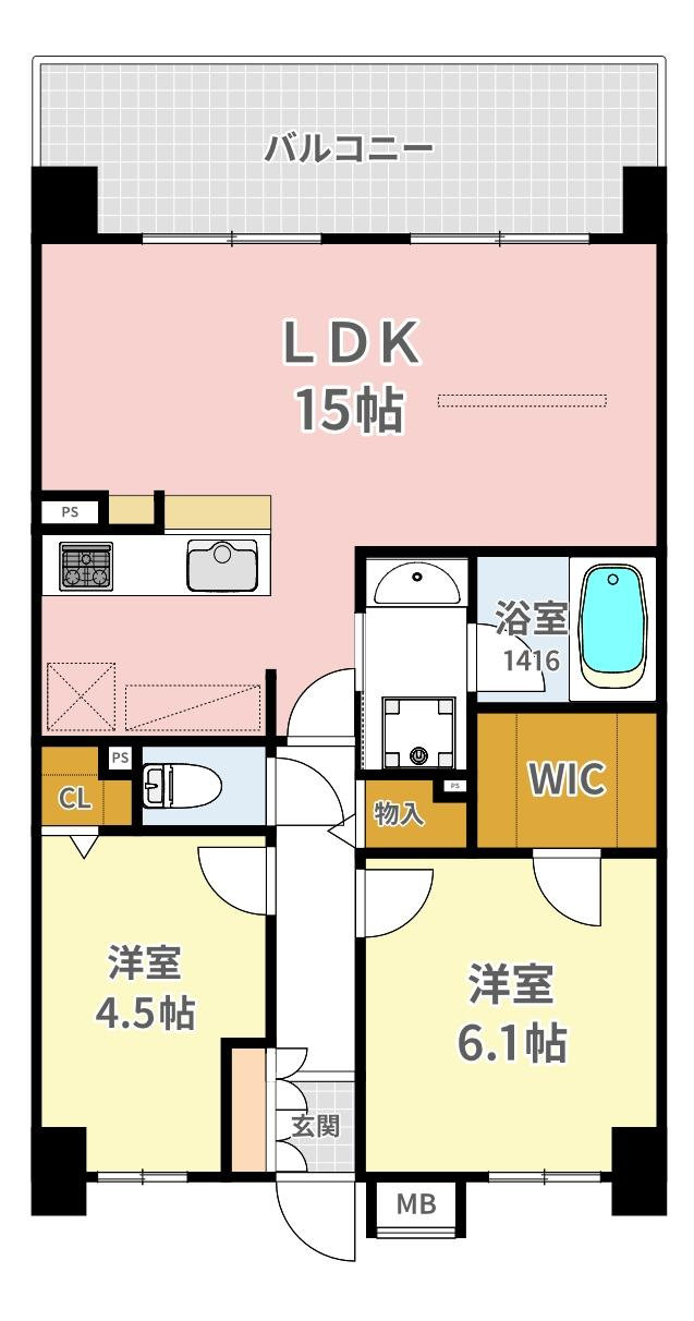 ライオンズマンション新梅田第2の間取り図