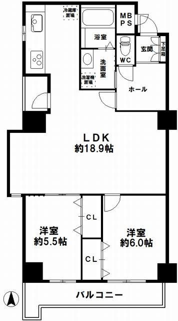 ルックハイツ南堀江の間取り図