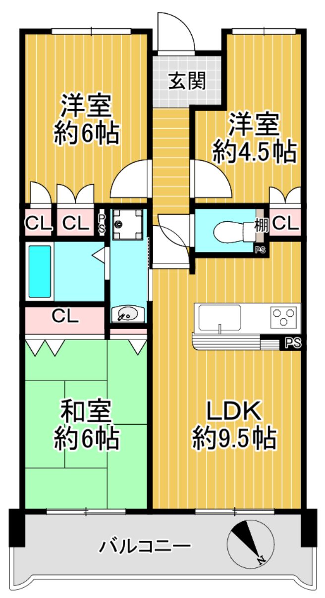 マイシティおおさか5番館の間取り図