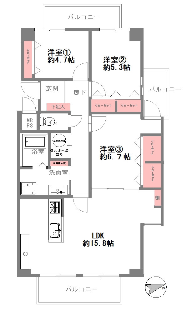 メロディーハイム桃ヶ池の間取り図