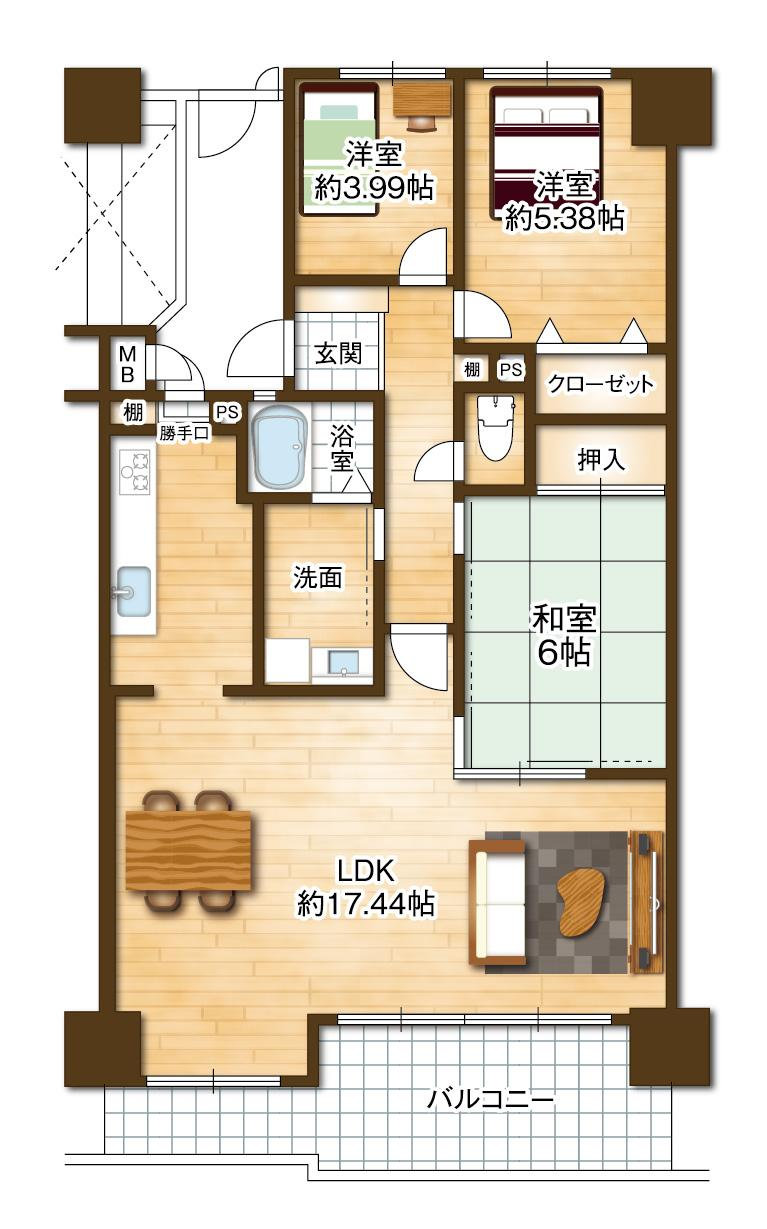 メゾンドール堺の間取り図
