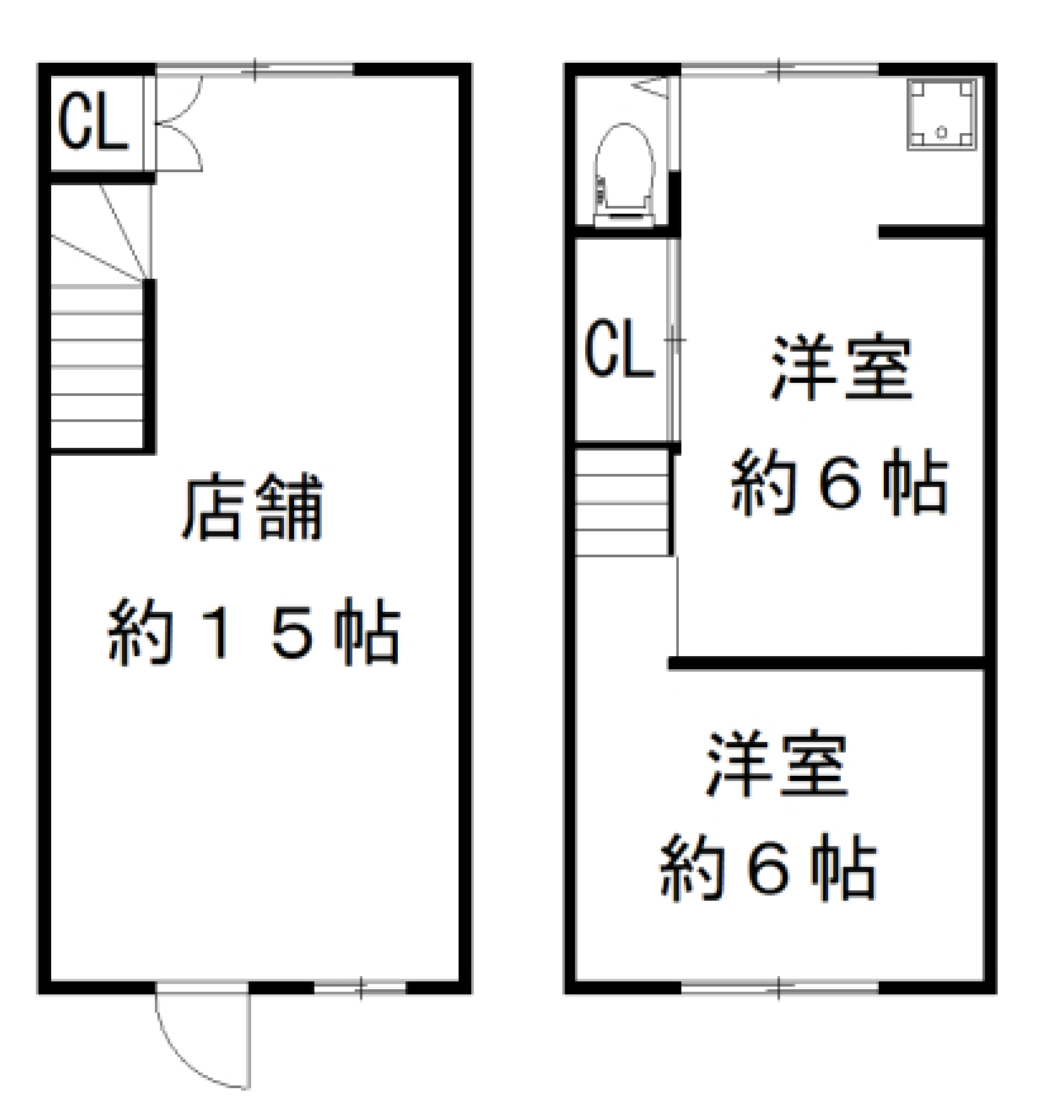 御崎七丁目店舗付き住宅の間取り図