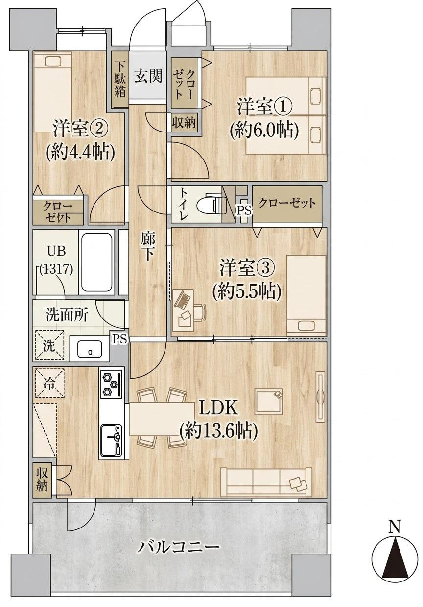 都島高倉ガーデンハウスの間取り図