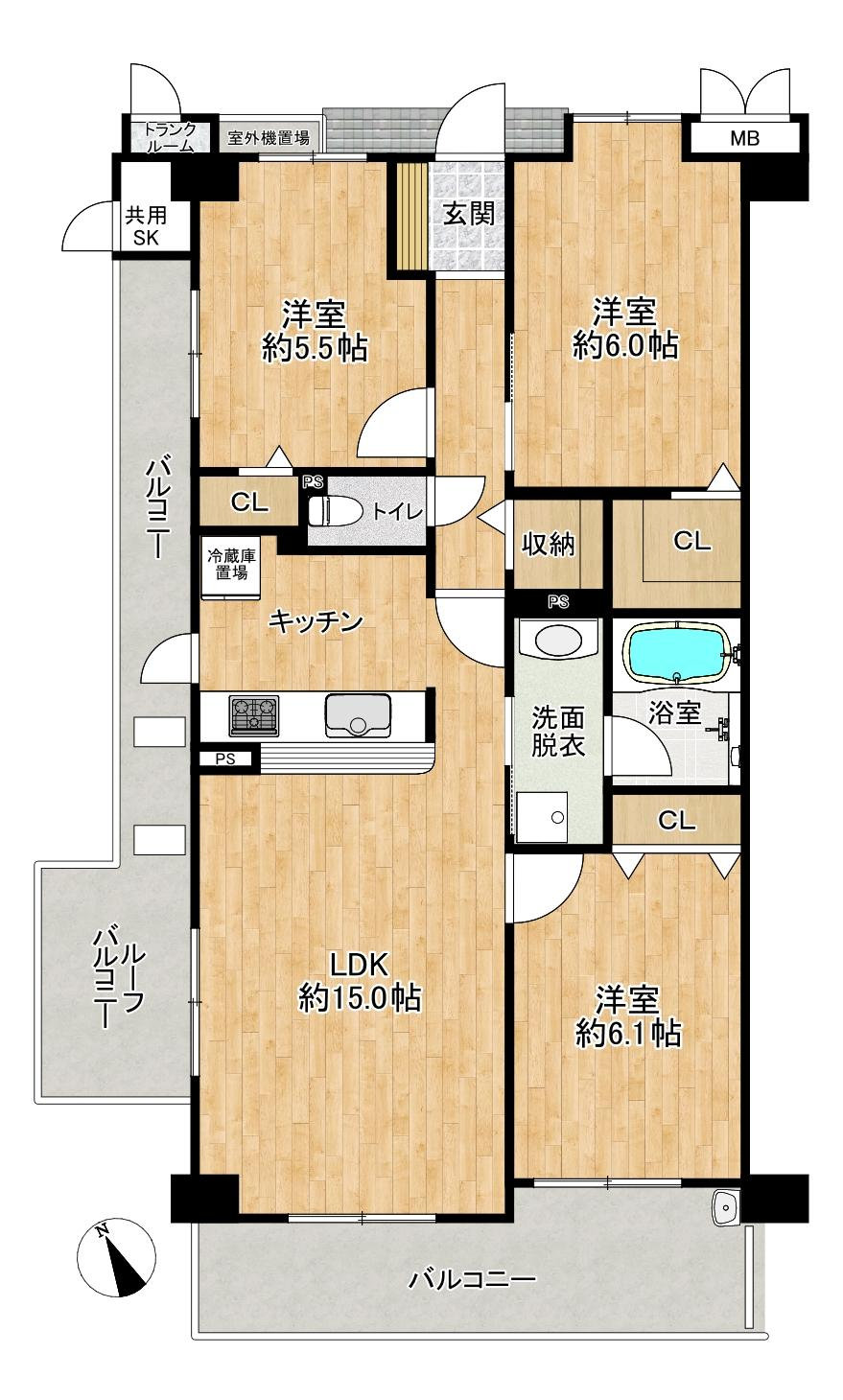 南海シティハイツ桑津の間取り図
