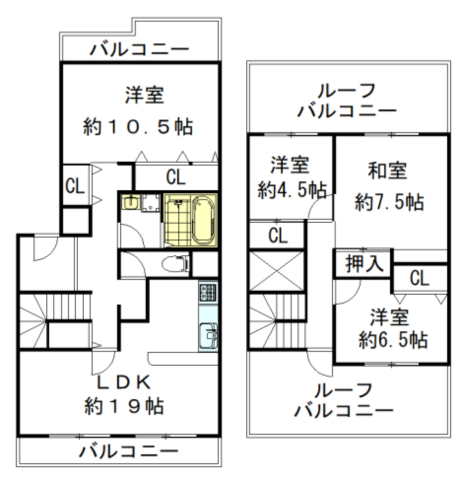 南港コープうしお22号棟の間取り図