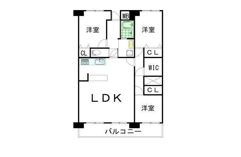 南港はなのまち住宅34号棟の間取り図