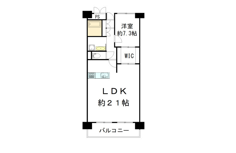 近鉄南港ガーデンハイツ21号棟の間取り図