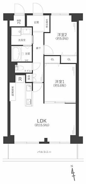 ネオコーポ大阪城公園二号館の間取り図