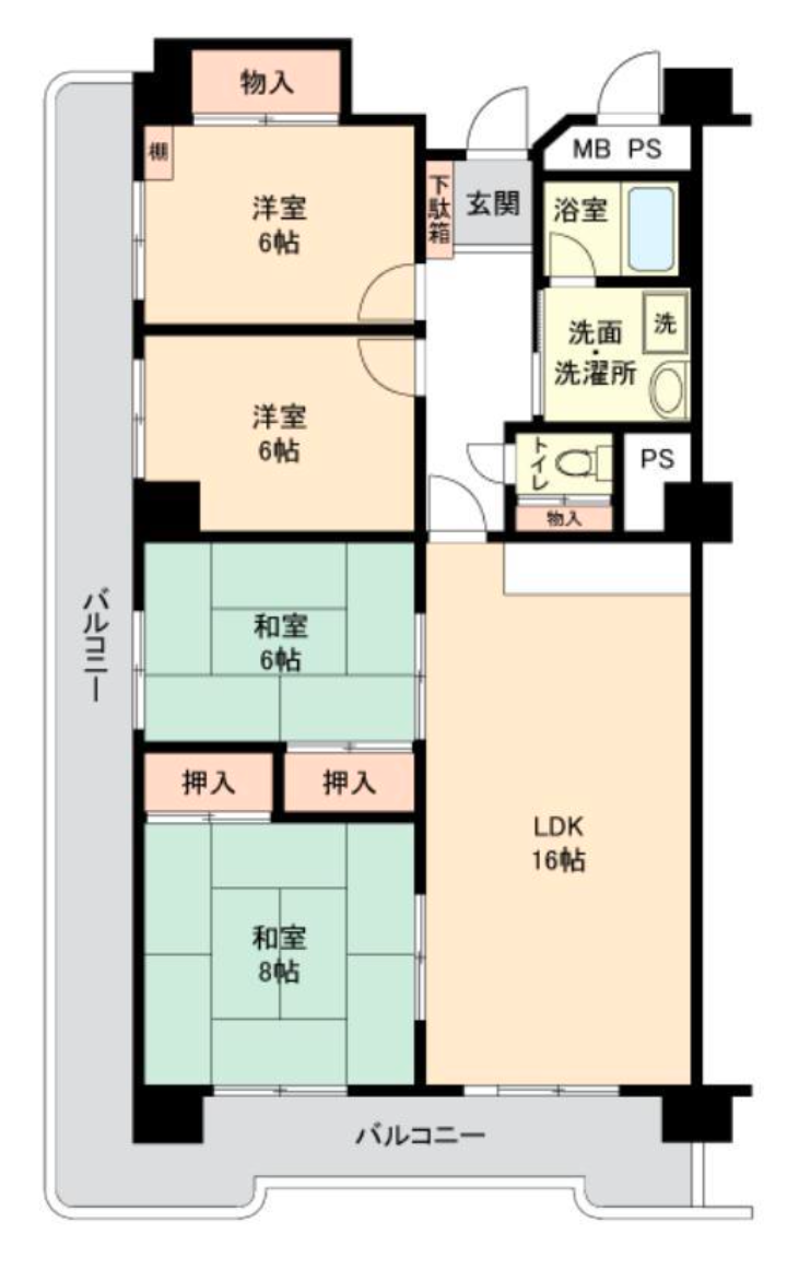 西つるみコーポの間取り図