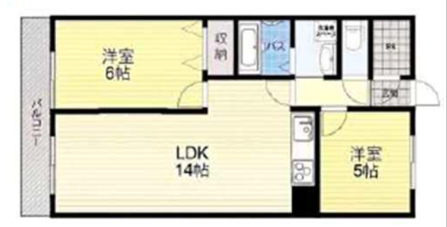 日商岩井中津マンションの間取り図