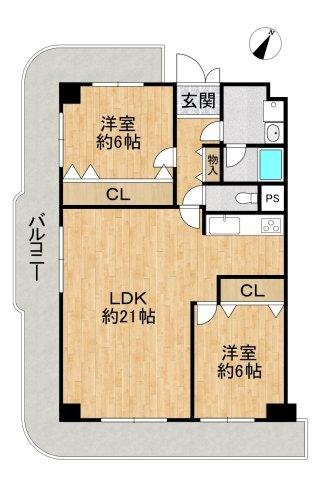野中北スカイハイツの間取り図