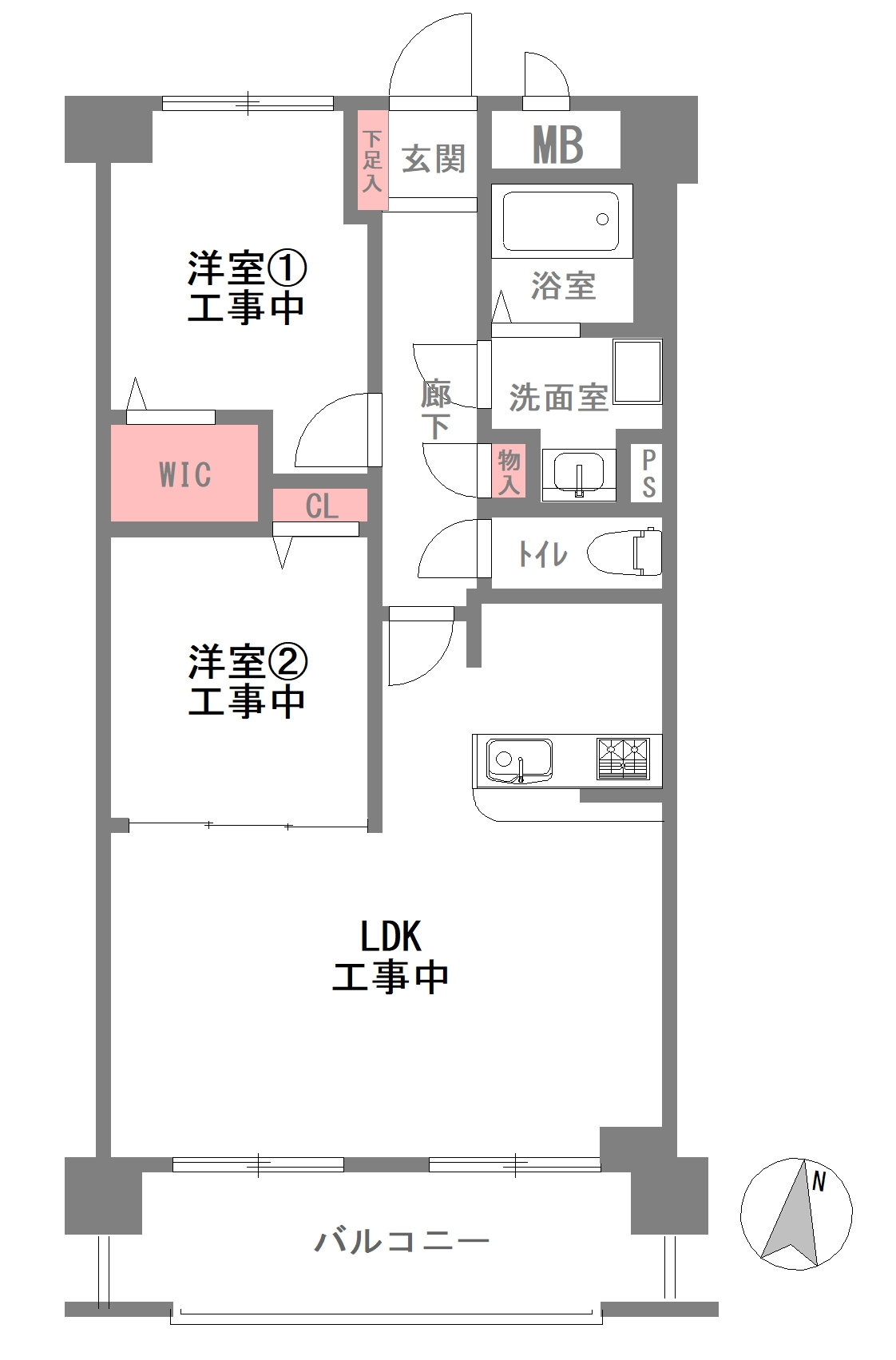 ノバカネイチ塚本の間取り図